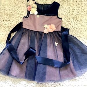 GIRLS TULLE & SATIN DRESS.